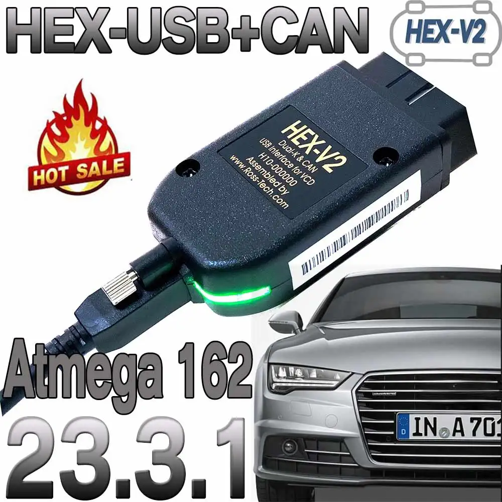 2024 Più Nuovo V23.11 Vag Scanner Vag Tool Vag Kkl Com Cable Obd2 Cavo Diagnostico Scanner Vcds Multilingue Hex V2 Vagcom