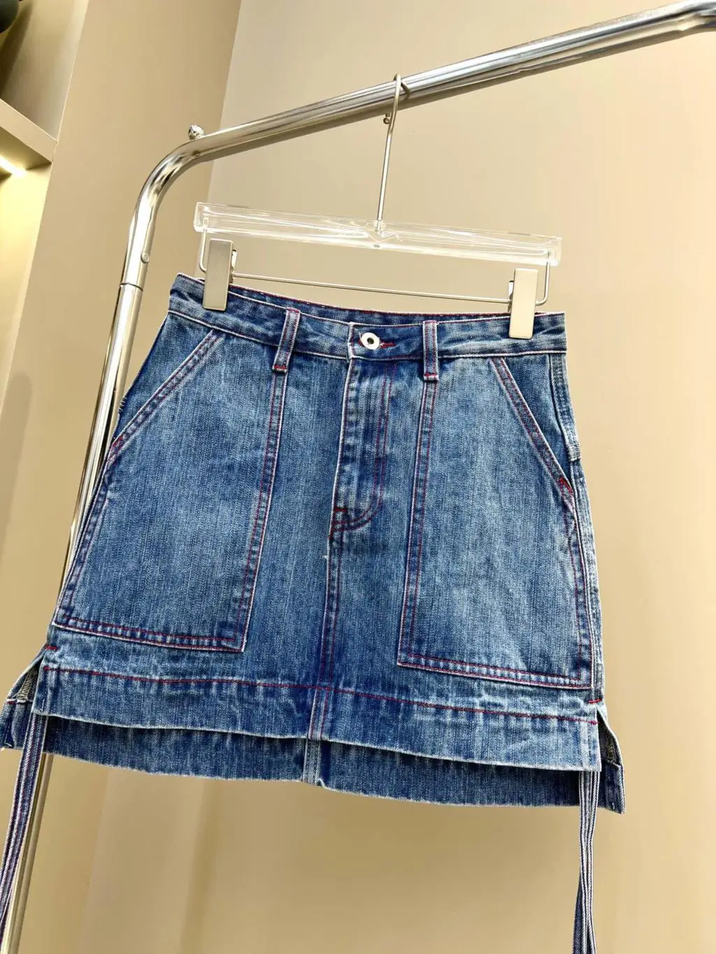

Denim Skirt Drawstring Design Fashionable Temperament Slim Slimming Casual All-Matching 2023 summer women's new hot