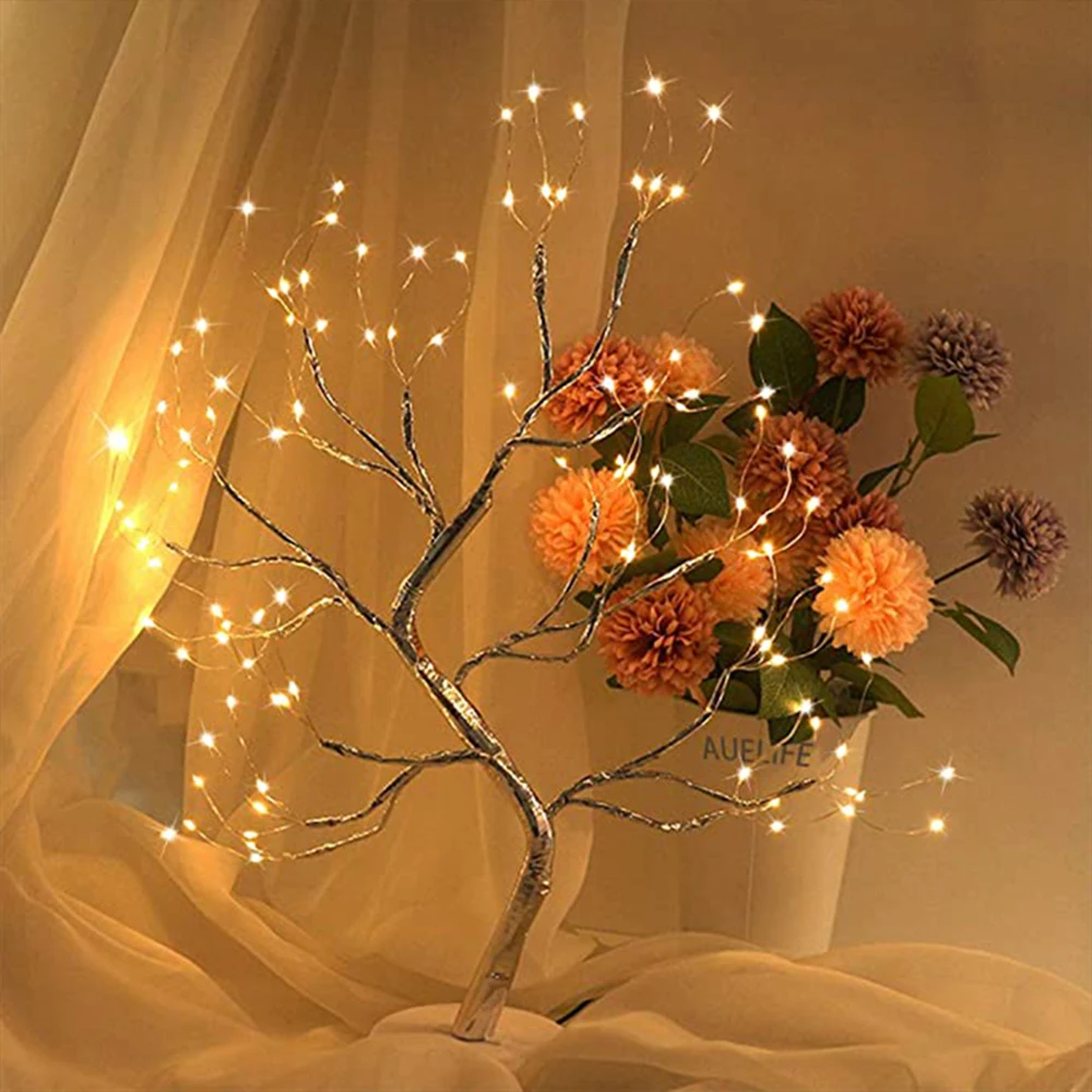 LED Tree Table Lamp Adjustable Tree Branch Desktop Night Light Battery Powered DIY Tree Table Light Home Decoration Ornaments