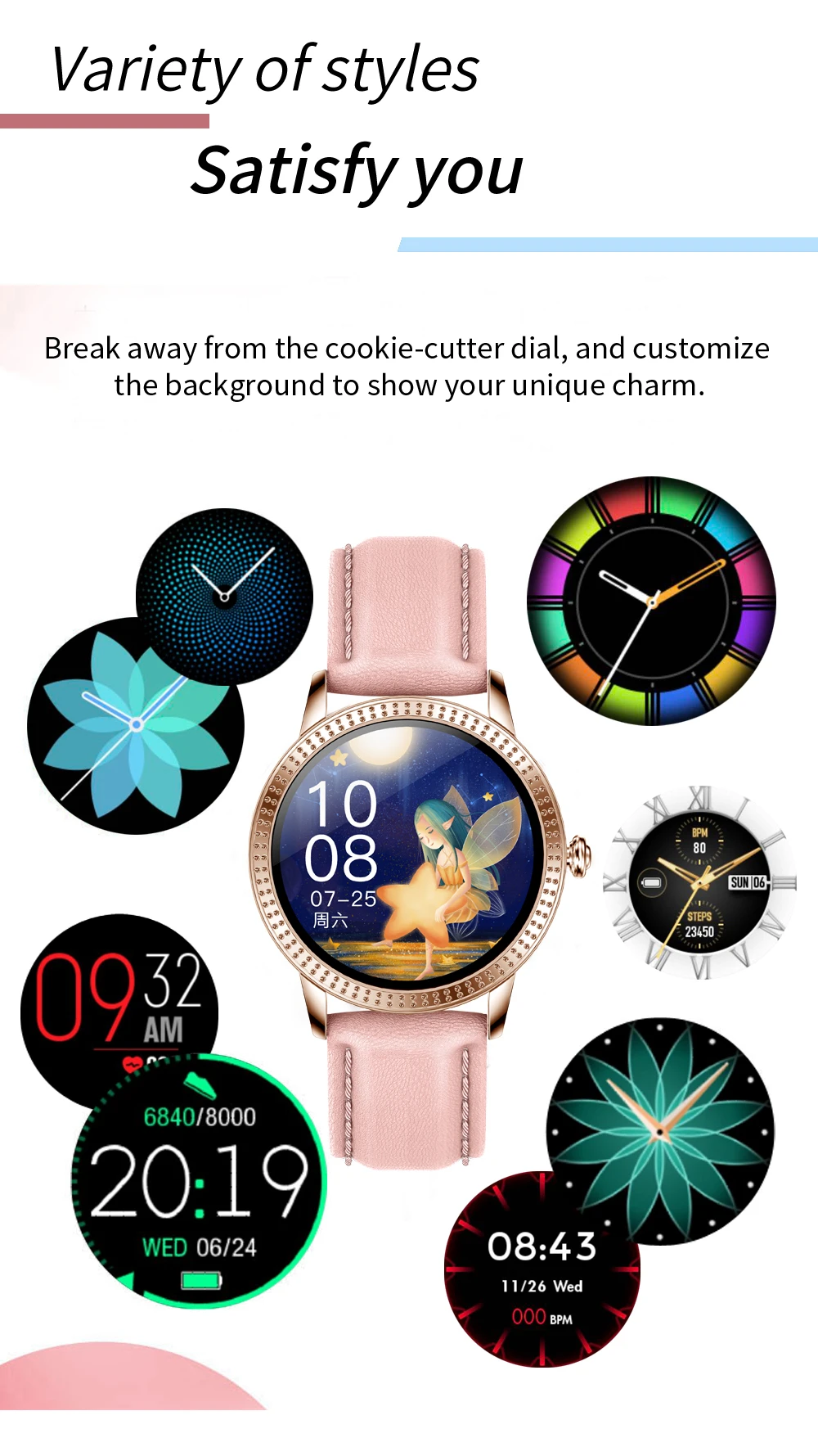 CF18P Men Women Fashion Smart Watch Full Touchscreen Waterproof Pedometer Heart Rate Blood Pressure Reminder Couple Smartwatch