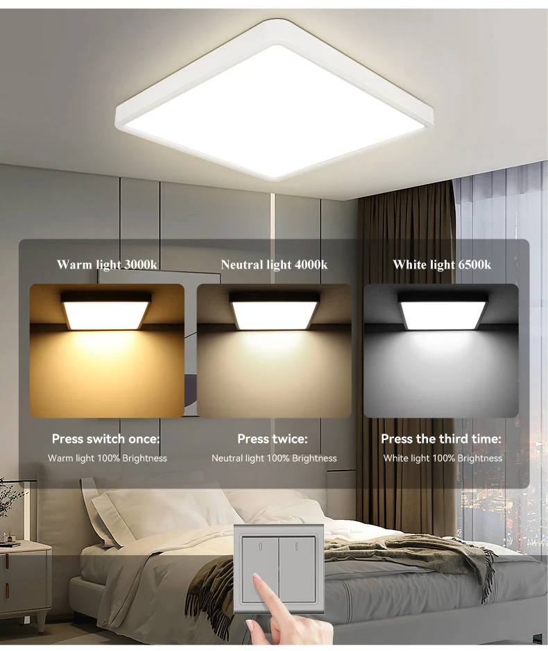 Description Picture 6 of itemSmart Led Ceiling Lamps Dimming Ceil Lustre Room Chandelier Remote Control Ceiling Panel Light Home Fixture 220V Square Lighting