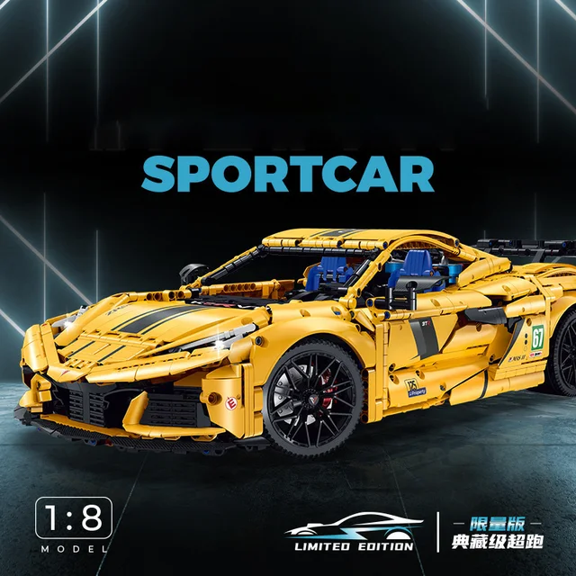 Technik Sportwagen Bausatz 3970 Teile - Ferngesteuert Mit Motor & LED, 1:8 Modellauto