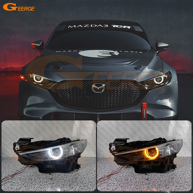 White LED halo ring for Mazda 3 Axela Sport 14-22 headlight DRL lamp angel  eye