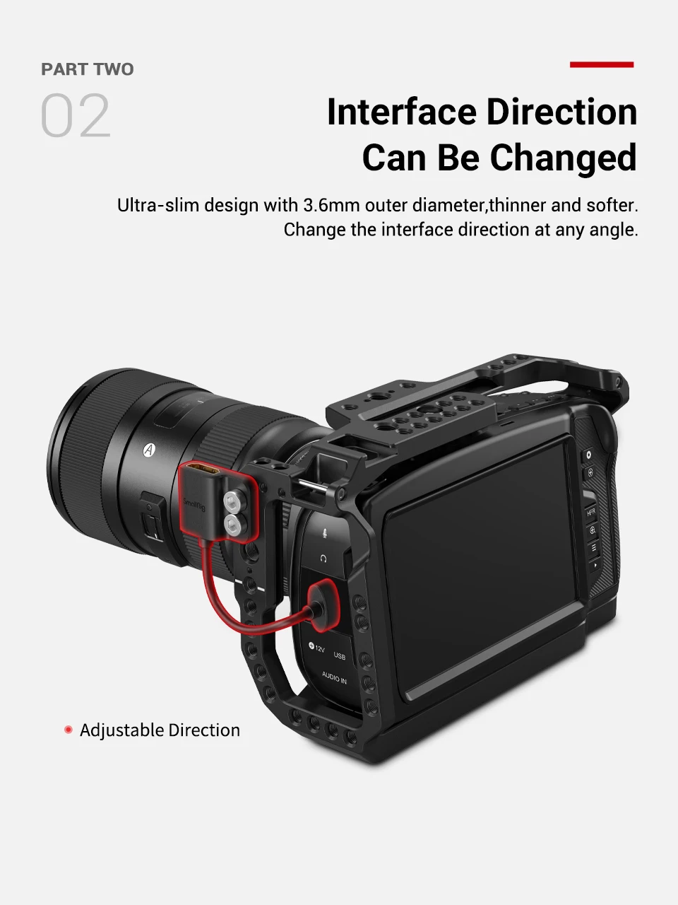Ultra Slim 4K Adapter Cable A to A/C to A /D TO A for BMPCC 4K & 6K/for Sony A7S