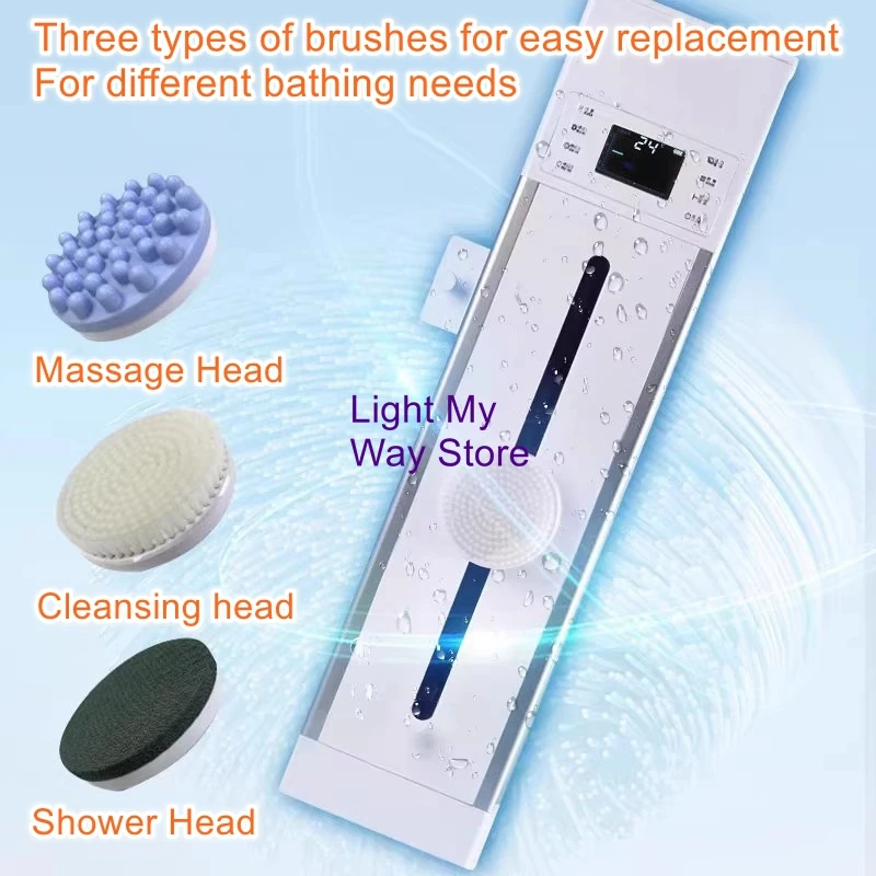 Automatic mud kneading machine, wall mounted electric shower brush, back rubbing device, soft hair lazy person scrubbing device