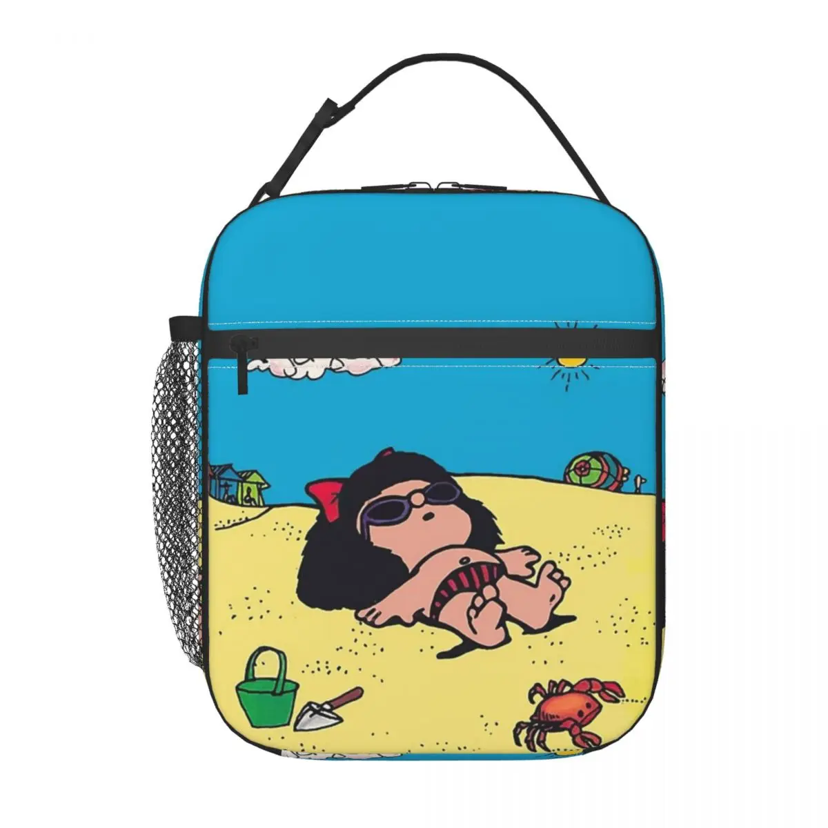 Mafalda On The Beach Thermal Insulated Lunch Bags for Office Kawaii Portable Food Bag Men Women Thermal Cooler Lunch Box
