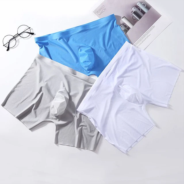 3D SEAMLESS POUCH - Men's Ultra Thin Seamless Ice Silk Underpants (5-Pack)  -JEWYEE 8052