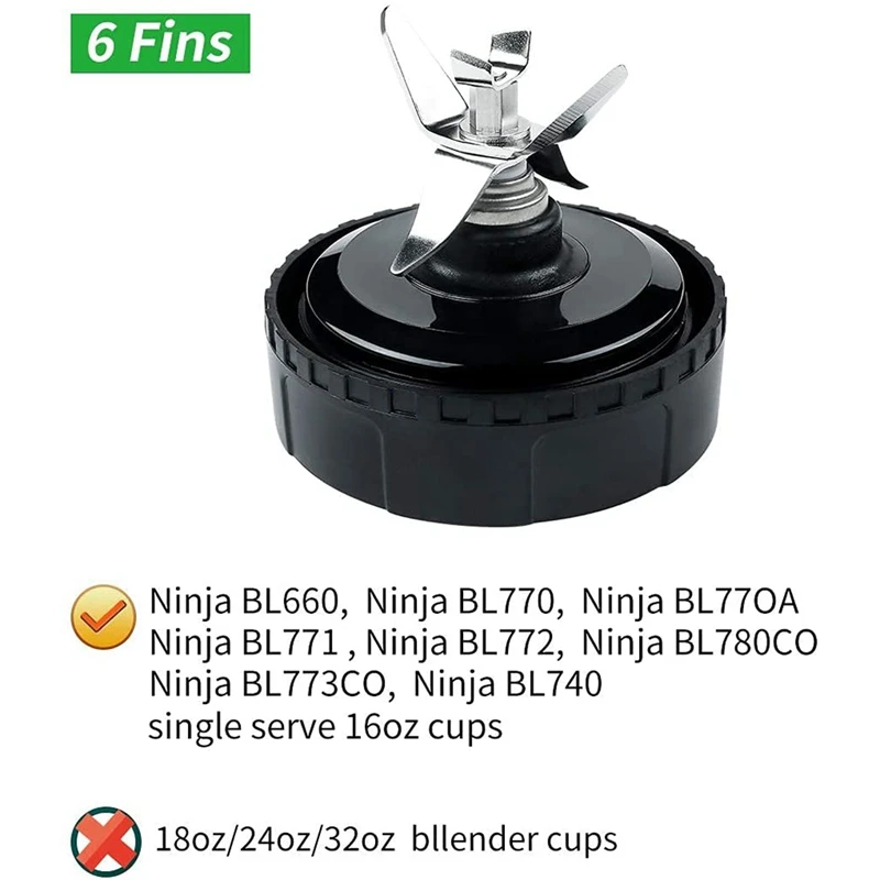 Ninja Single Serve Cup Set 16-Ounce for BL770 BL780 BL660 All Pro 4 Tab Blenders