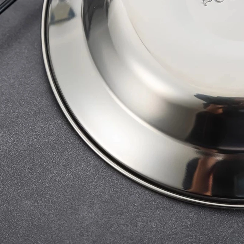 Y1UB Set of 5 304Stainless Steel Dinner Plate Round Metal Dish Set for Serving Dinner