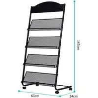 Floor-Standing Magazine Rack - Display & Store Newspapers, Magazines & Books - Simple Iron, Magazines Racks 2