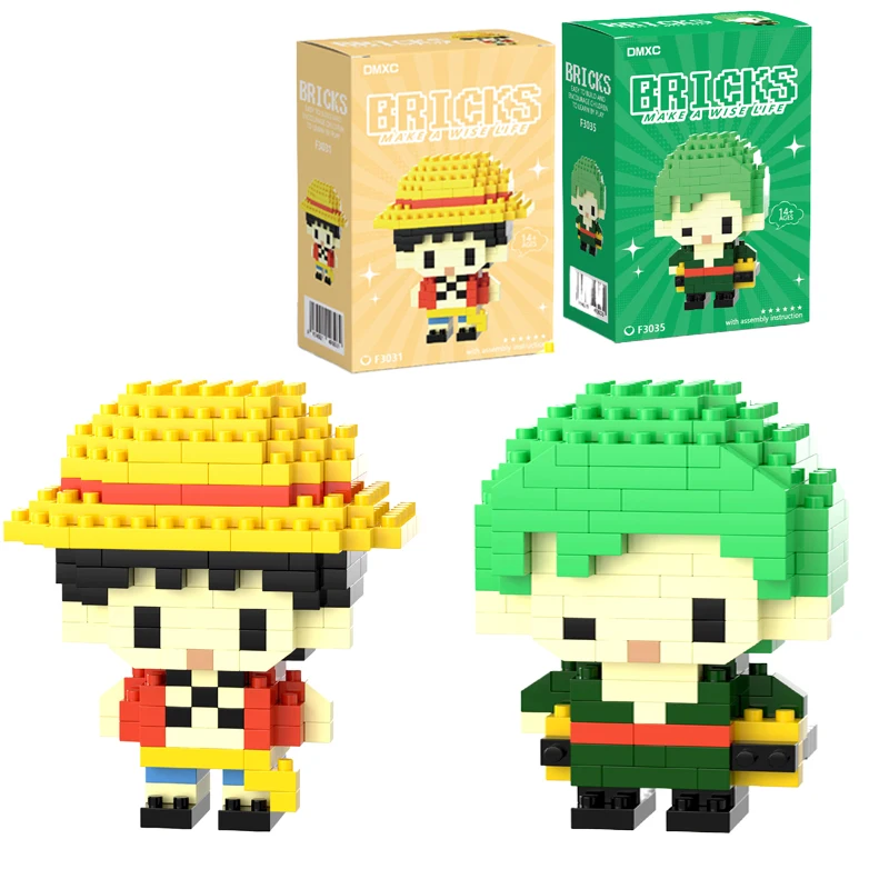One Piaca Building Blocks Luffy Zoro Anime Action Figures Nami Usopp Toy Kids Toys Children Birthday Gifts