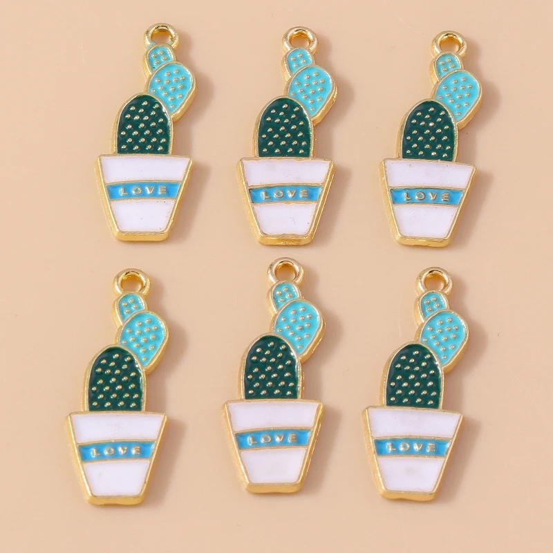 Duarte 20 Teile/los Cartoon Tier Alpaka Charms Emaille Pflanze Kaktus Charms Anhänger für Schmuck Machen DIY Halsketten Ohrringe Geschenk – Detail 26