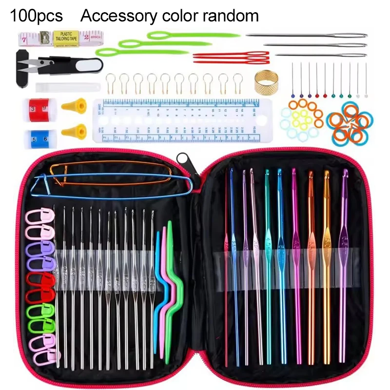 Crochet Hook Kit with Case Sewing and Weaving Tools Yarn Crochet Hook Household for Beginners & Experieced Crochet Lovers TMZ