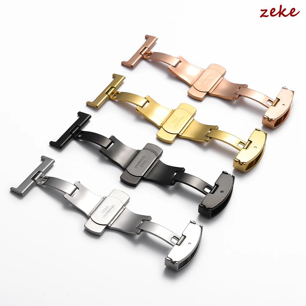 Sleek Stainless Steel Butterfly Deployment Buckle with Double Click Clasp