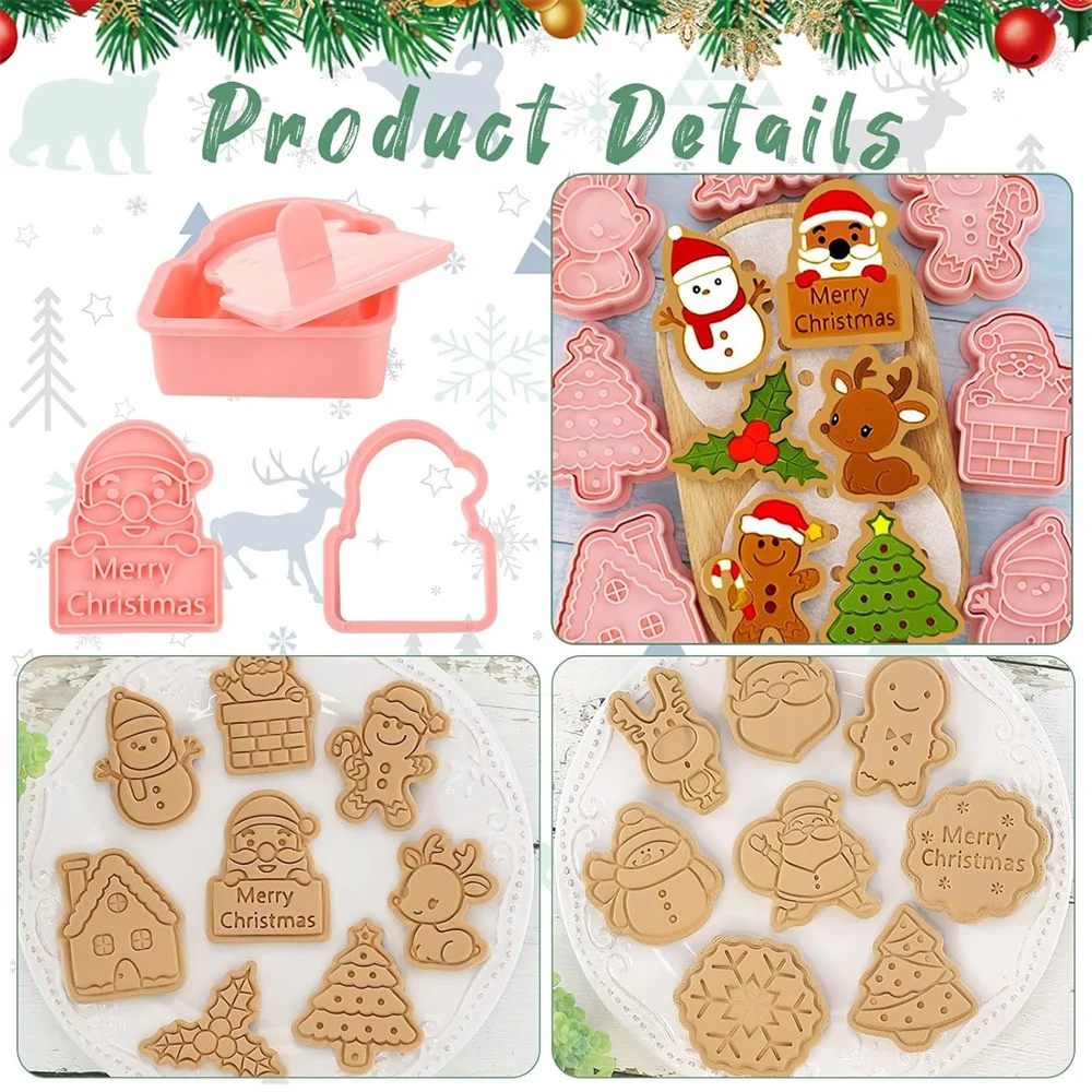 3D Christmas Cookie Stamp Mold Set 5