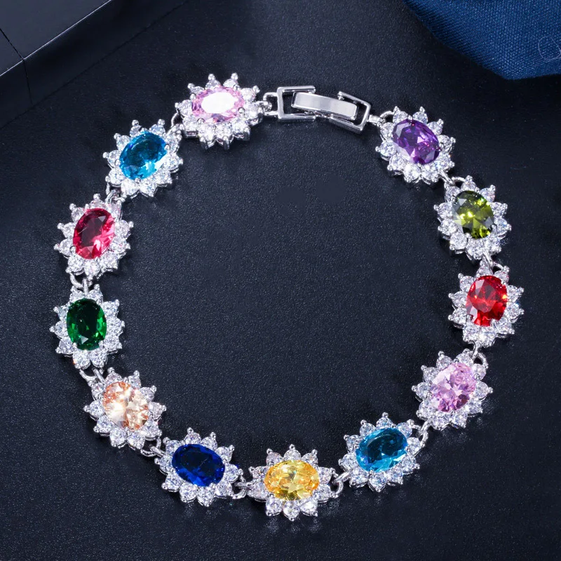

Women's Bracelet 18K White Gold Sterling Silver Bracelet Beautiful Shiny Zircon Bracelet Bangle Bridal Wedding Luxury Jewelry