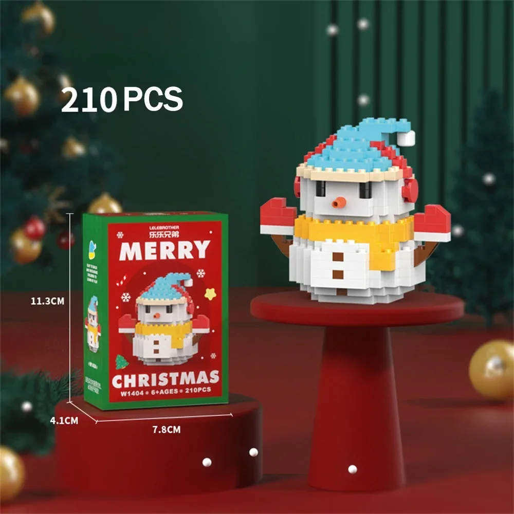 Festive Holiday Micro Building Blocks Set - Santa, Christmas Tree, Reindeer, Snowman Elements - Ideal Gift