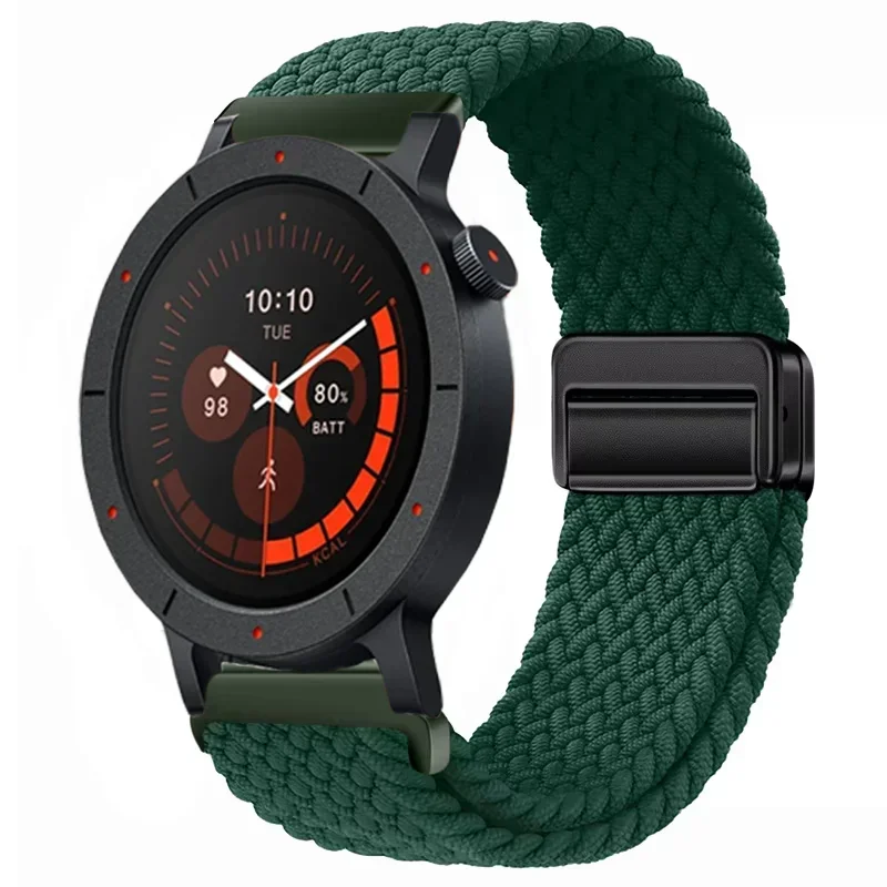 Nylon Braided Strap with Magnetic Button Bracelet - 20/22mm