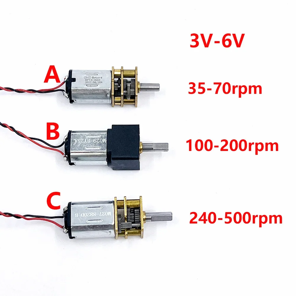 GA12-N20 Micro N20 All Metal Gearbox Gear Reducer Motor DC 3V 5V 6V 35/70/100/200/240/500rpm Multi Slow Speed Engine Robot Car