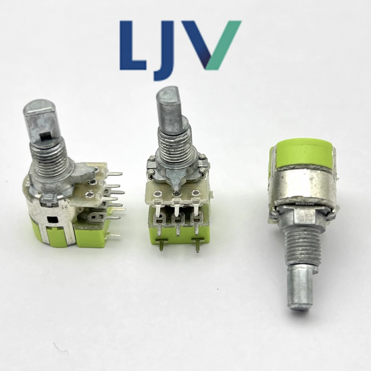 LJV RK12 Dual Gang Switch Rotary Potentiometer B50K Computer Audio Volume Fan Adjustment Switch 2 PCS