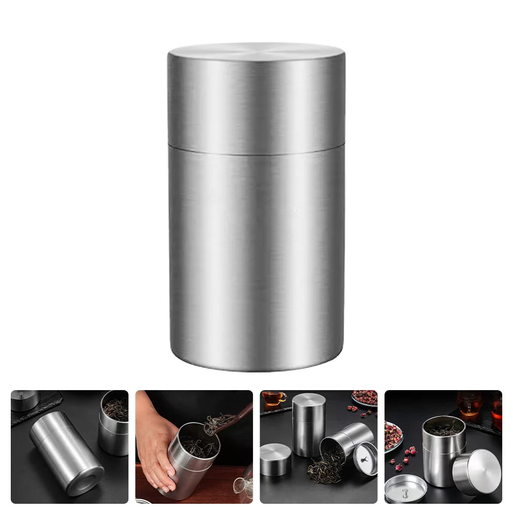 

Double Lid Airtight Jar Storage Case Container Stainless Steel Tin Coffee Tinplate Can Tea Candy Sealed