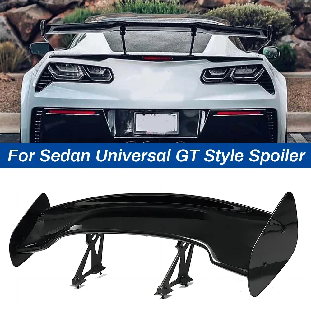 

For 99% Sedan Common Universal Wing Tail 145CM ABS GT Style Car Spoiler Exterior Trim Black and Carbon Look Auto Accessories