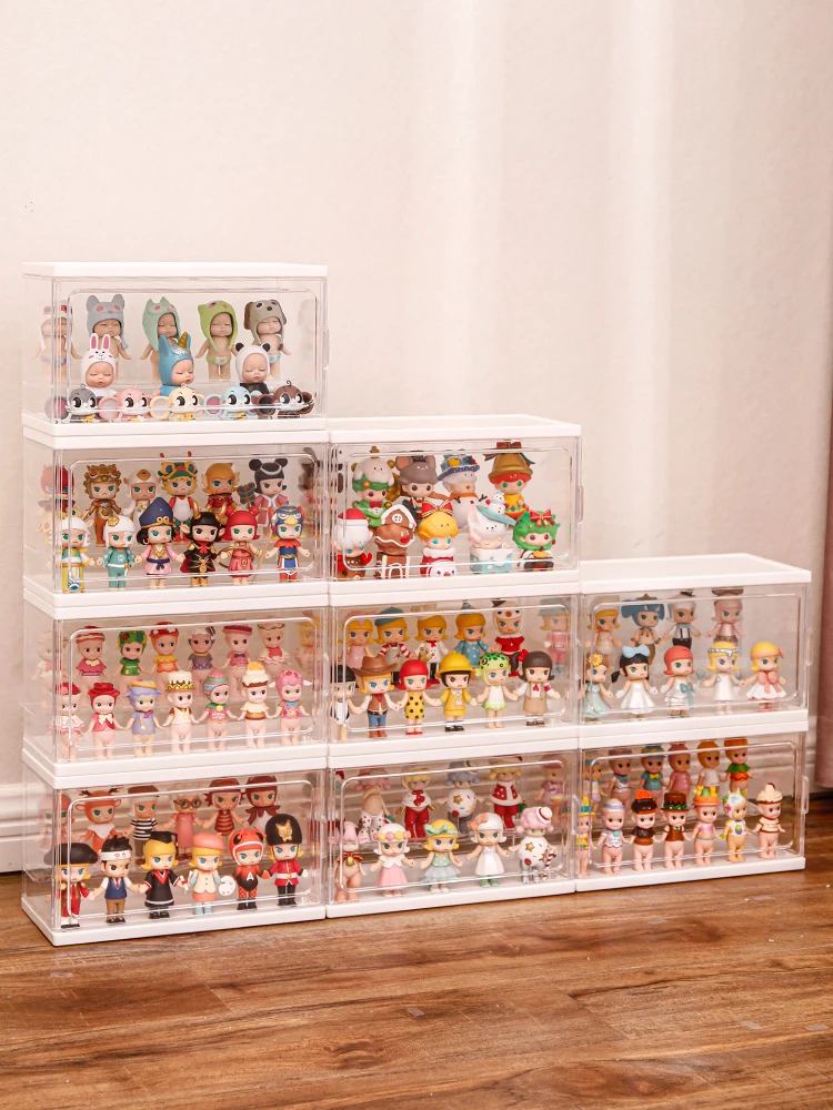 New Acrylic Blind Box Storage Display Stand Toys Cabinet Dolls Showcase  Dust-proof Art-crafts Organizer Portable Storage Box - Storage Boxes & Bins  - AliExpress
