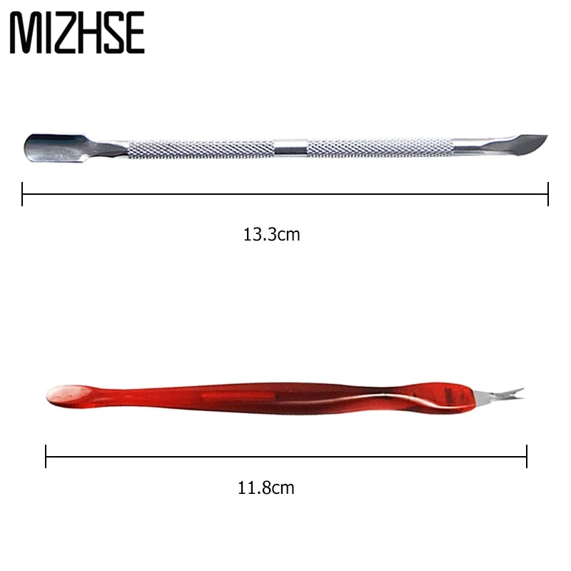 MIZHSE 3pcs Manicure Tools Kits Nail Art File Dead Skin Fork Trimmer Peeling Knife Cuticle Remover Polished Manicure Tools Set 2