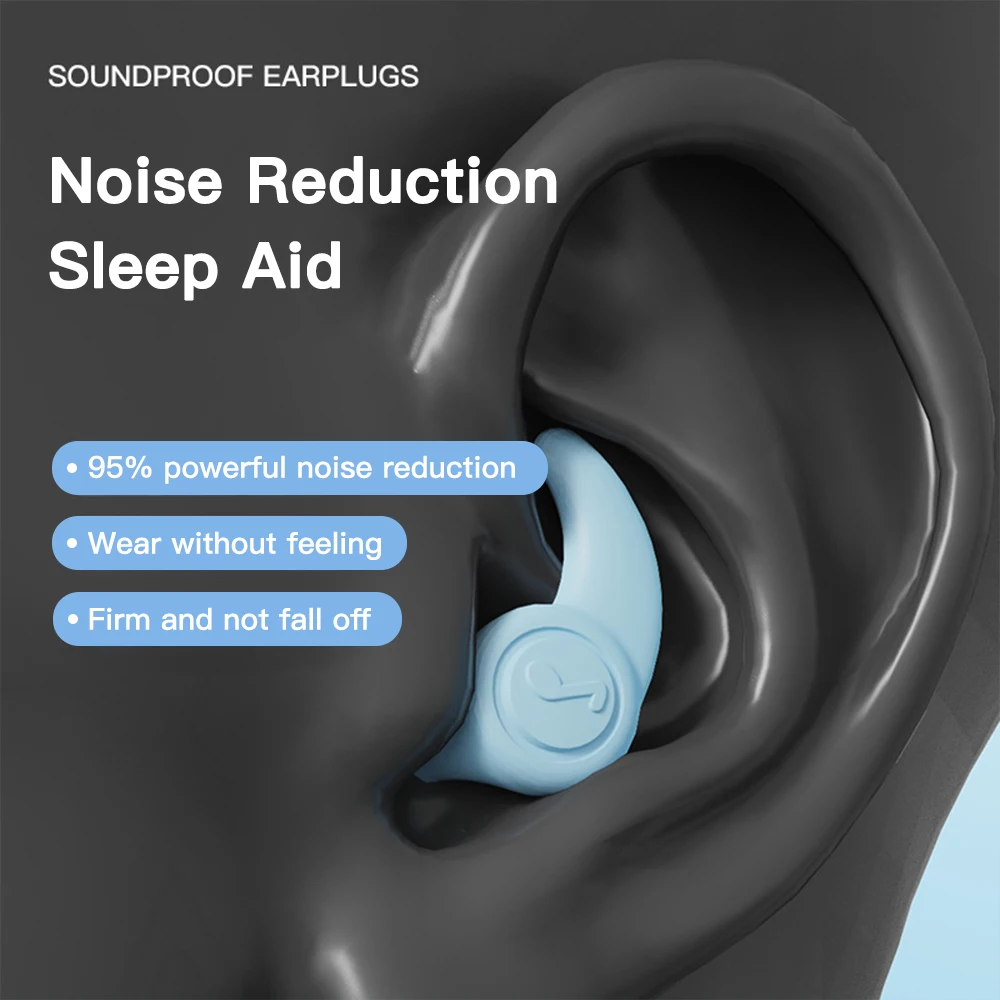 Sleeping Noise Reduction Soft Silicone Earplugs Soundproof Anti-Noise Deep Sleeping Silent Earplugs Waterproof Travel Reusable