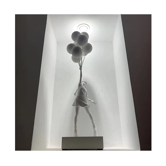 

Wholesale New Banksy Balloon Girl Statue Artwork Flying Balloons Girl Decoration Resin Crafts For Home Decoration