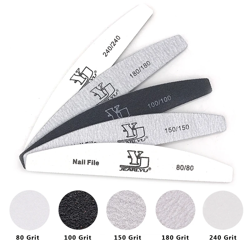 Vibrant 5-Piece Nail File Set - Professional Multi-Grit Manicure Tools