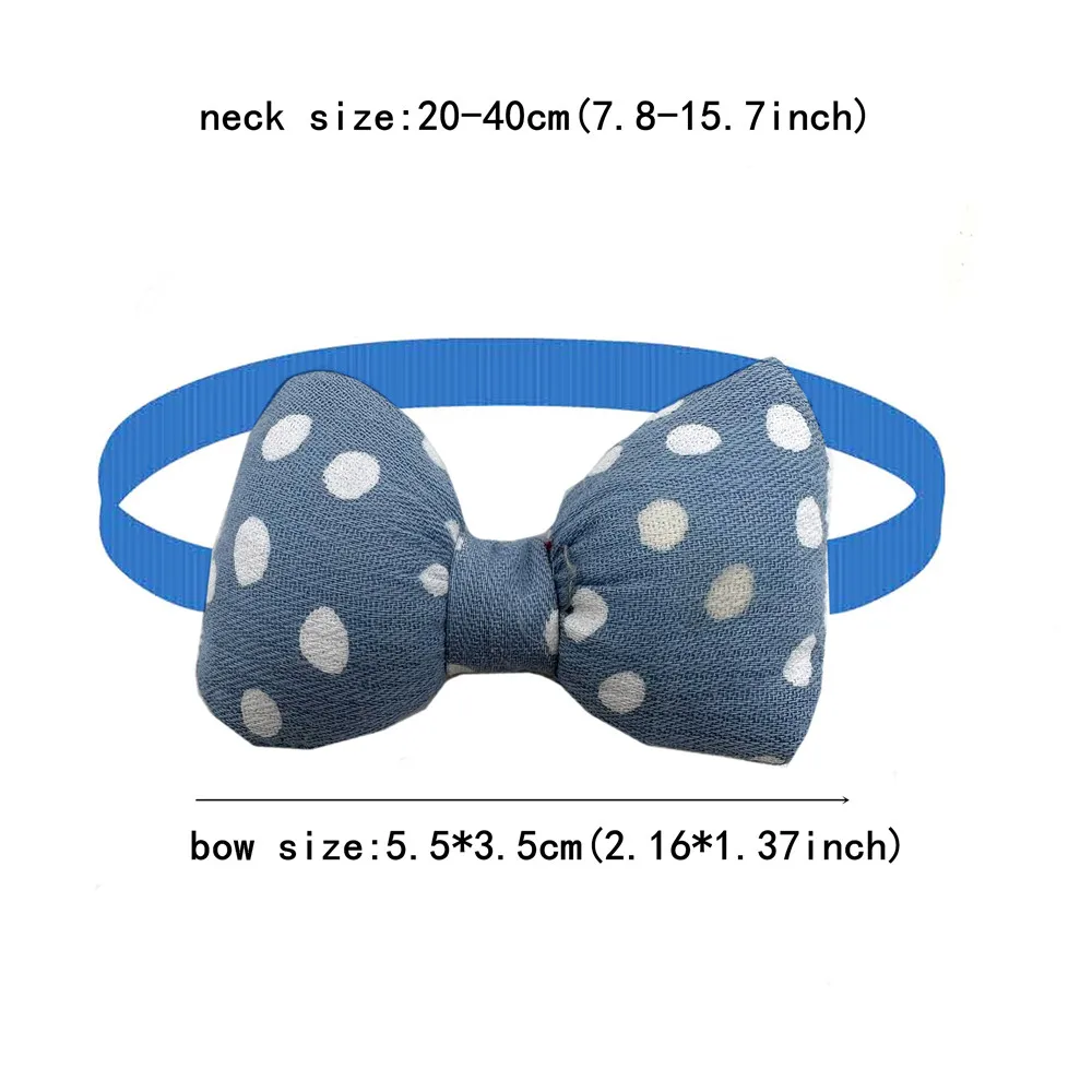 50pcs Cute Dog Bowties Adjustable Pet Bowties Dot Style Dog Bow Handmade Pet Collar for Small Dogs Cats Pet Grooming Accessories 2