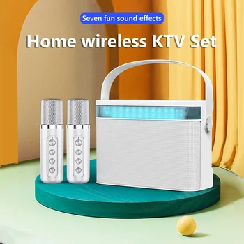 고출력 RGB 픽업 리듬 라이트 무선 휴대용 마이크, 블루투스 스피커, KTV 사운드, 가족 노래방, TF 서브우퍼, 120W