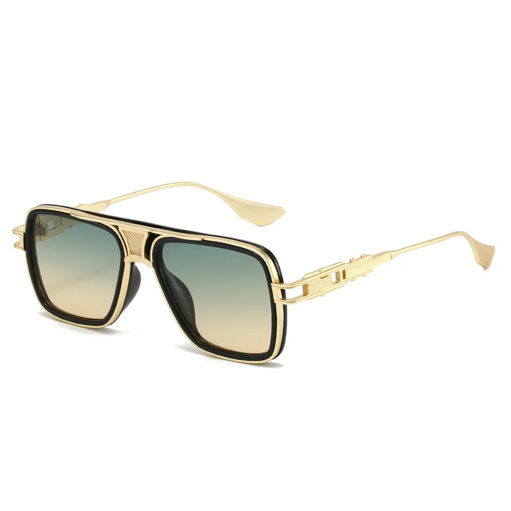 Outer Blue Square Sunglasses,Fashionable Men's Metal, UV400 Gradient Lenses for Timeless Style main image 0