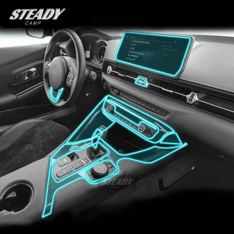 

For Toyota Supra GR 2020 2021 2022 Car Interior Center Console Transparent TPU Protective Film Anti-scratch Repair Accessories