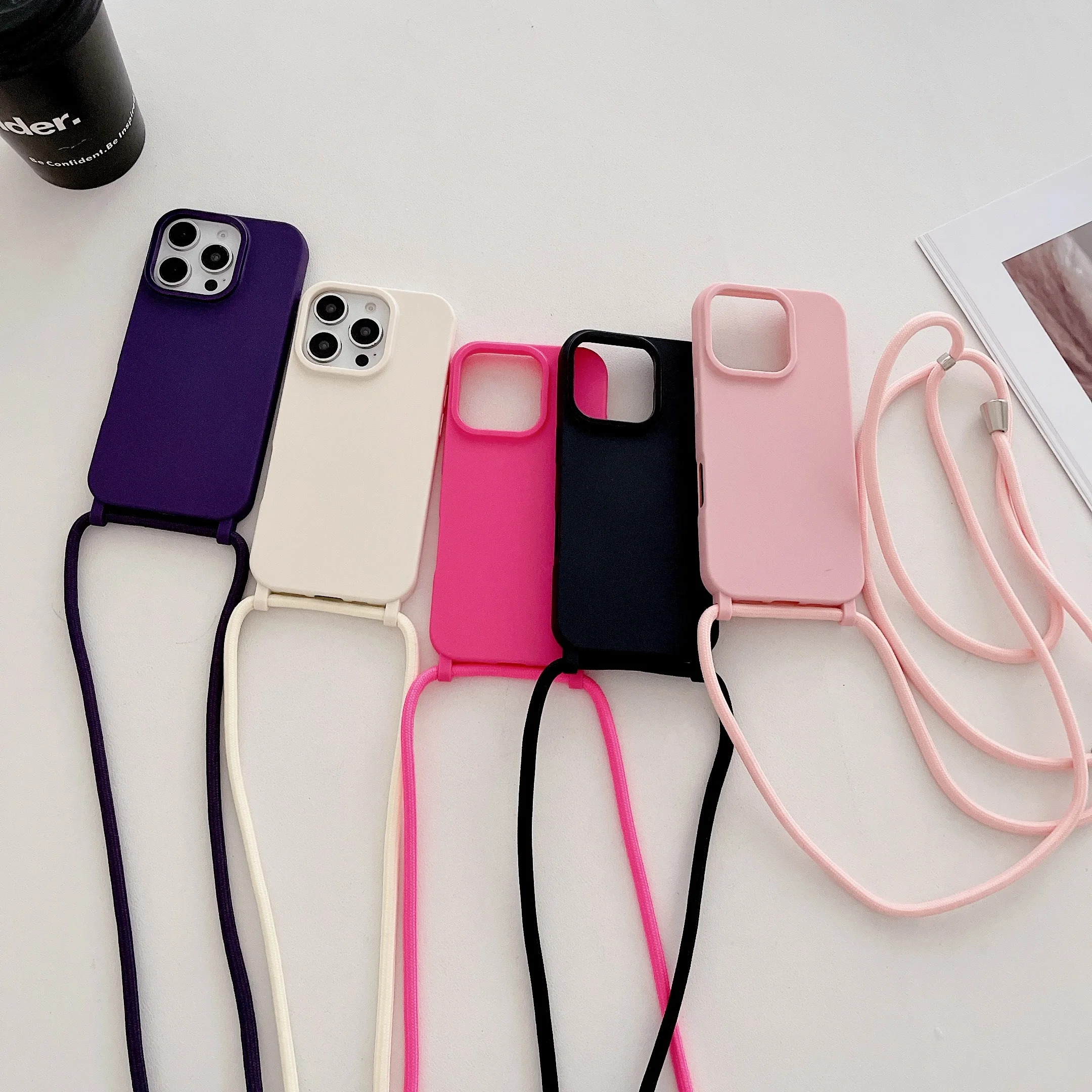 Adjustable Crossbody Lanyard Strap Phone Case with Air Necklace Feature