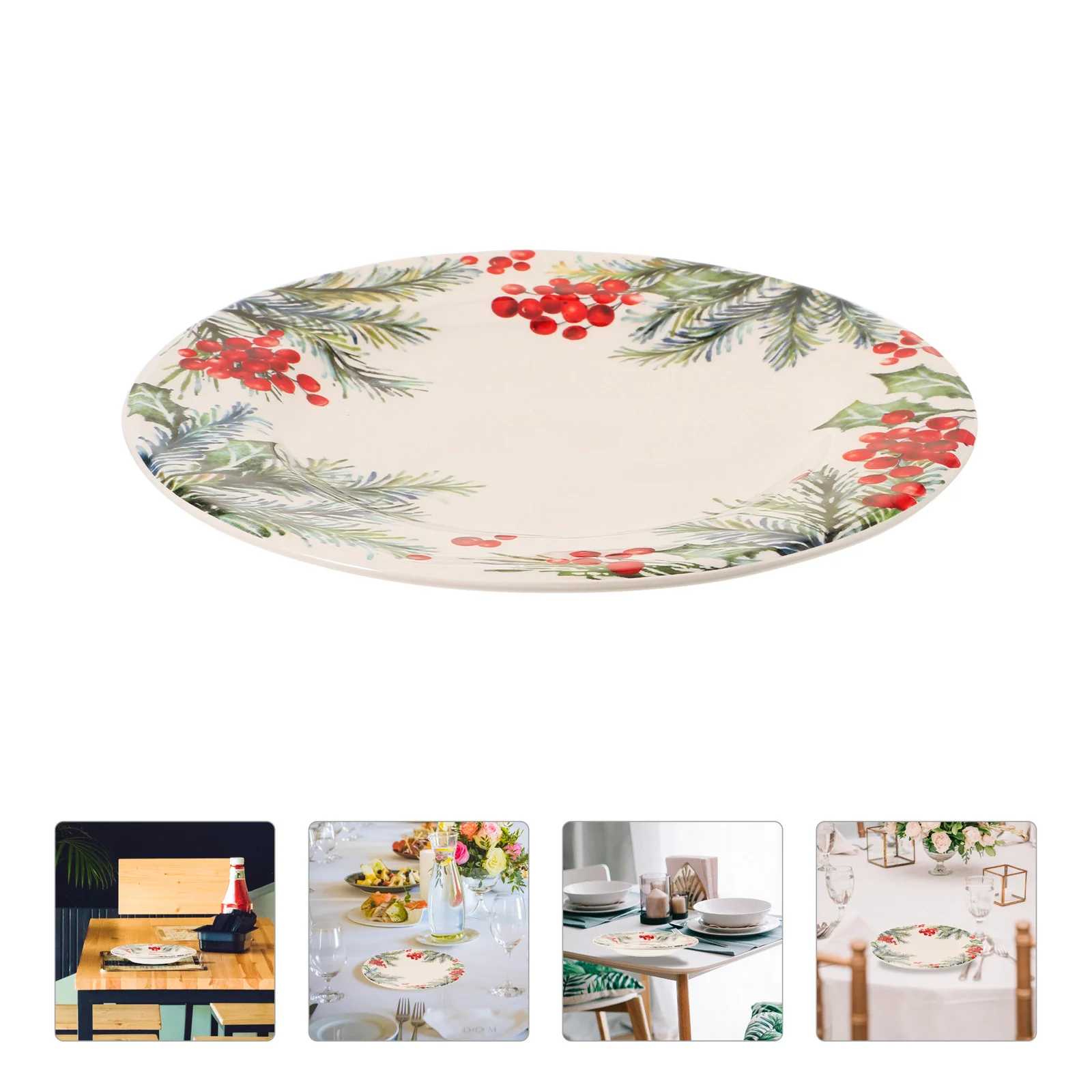 

Christmas Tableware Serving Plates Platter Ceramic Dish Tree Food Winter Decorative