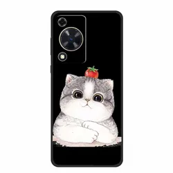Cute Cartoon Cat Black Silicone Phone Case - Soft Back Cover for Nova Y63 (B06.CH.65)