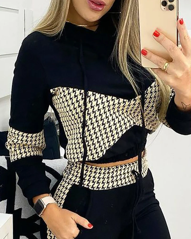 Pant Suits Tracksuit For Women Elegant Female Stylish Print Blouse & Pant Sets Casual Outfit Jogging Femme Autumn 2022