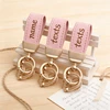 Custom LOGO Short Leather Keychain Metal Car Keyring for Man Woman Personalized Key Chains Bags Accessories