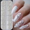 12 Grids Mixed White Pearl Nail Charms 3D Round/Semicircle Pearl Beads Nail Art Rhinestones Manicure Accessories DIY Parts Y7%6K 5