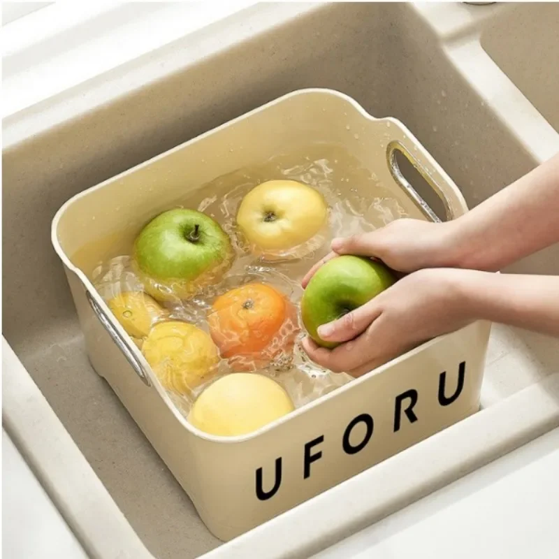 

Washing Vegetable Basket with Handle, Multi-Functional Storage, Light Luxury Kitchen Sink with Handle, Household, Living Room