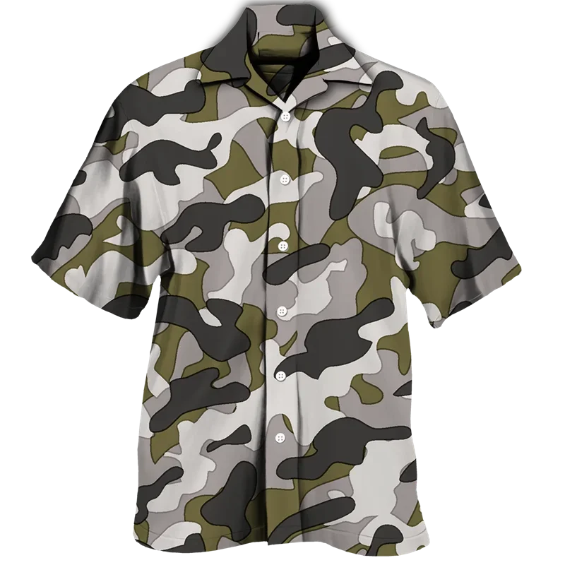 thumbnail image 1 of Camisas casuales con estampado de camuflaje para hombres, ropa de moda 2024, camisetas tácticas forestales, blusas de manga corta para mujeres, 1 of 5