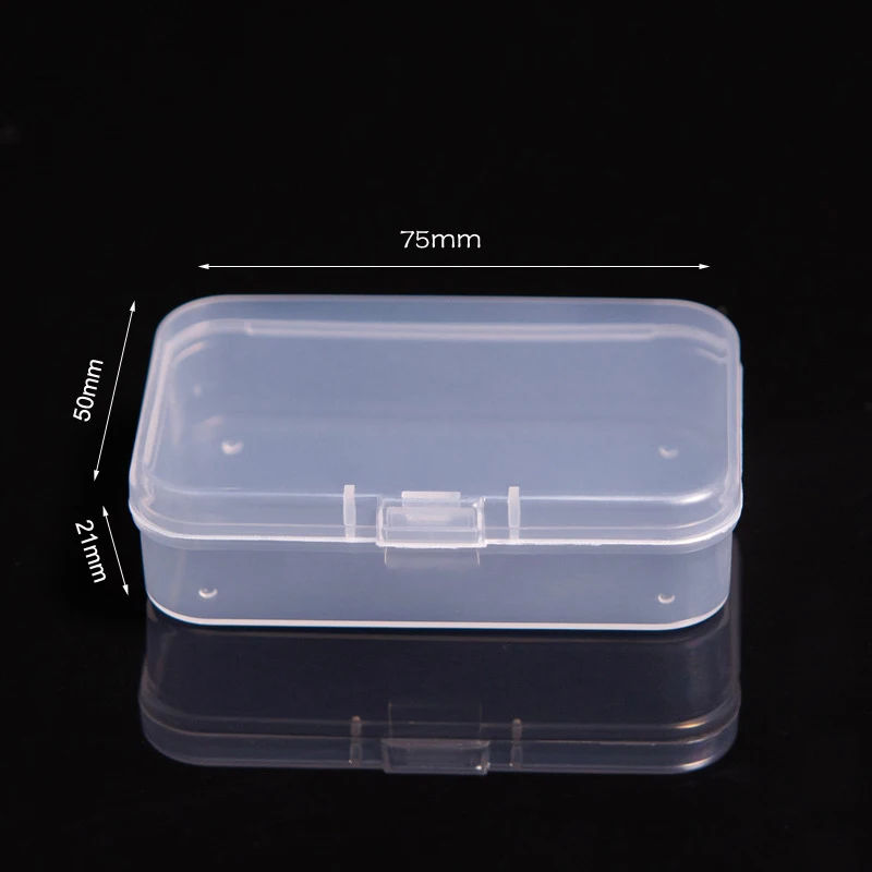 Compact Transparent Rectangle Storage Box for Beads and Jewelry Essentials