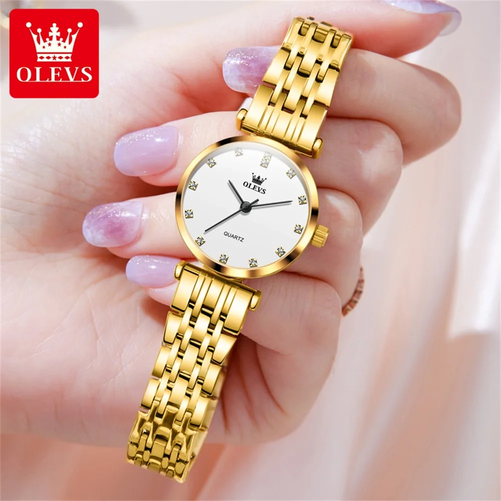 

OLEVS Luxury Brand Elegant Women's Watches Waterproof Gold Quartz Watch Stainless Steel Strap Simplicity Original Female Watch