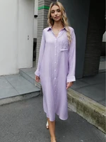 New Design 2025 Women Summer Long sleeve Basic Shirt Maxi Long dress - Image 2