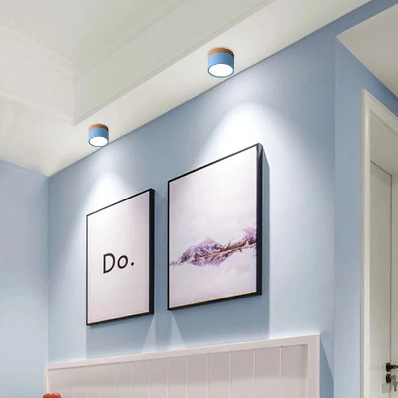 LED stropní svítidlo stmívatelné 7W 9W přisazené stropní svítidlo dřevěné moderní bodové světlo ložnice obývací pokoj homekit žárovka_voghion.com