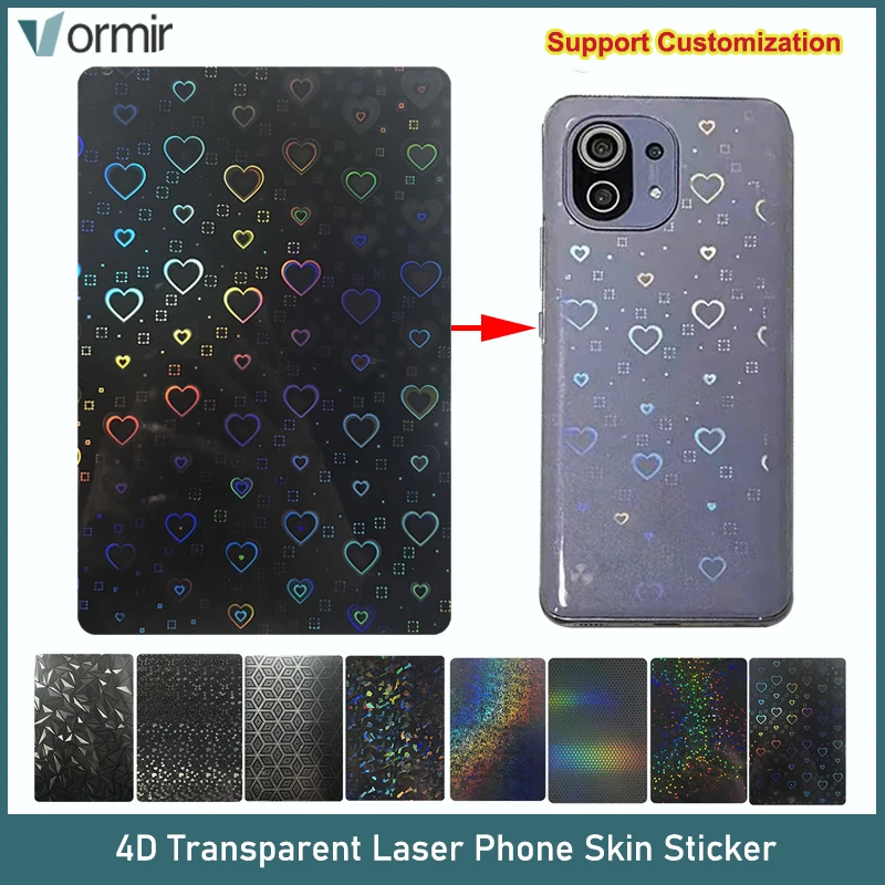 

4D Transparent Laser Phone Skins Back Sticker for iPhone 13 12 11 Back Cover Glass Protective Film for Cutting Machine Plotter