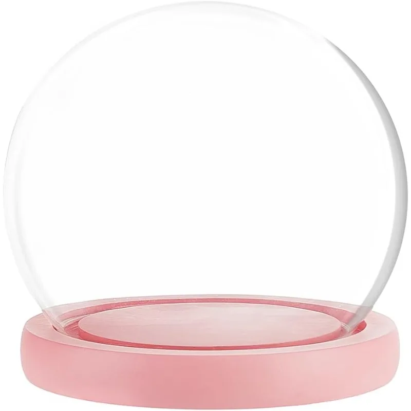 Glass Dome Glass Display Showcase Decorative Display Dome Miniature Case Snowglobe for Fairy Lights Plants Flower 1 Set