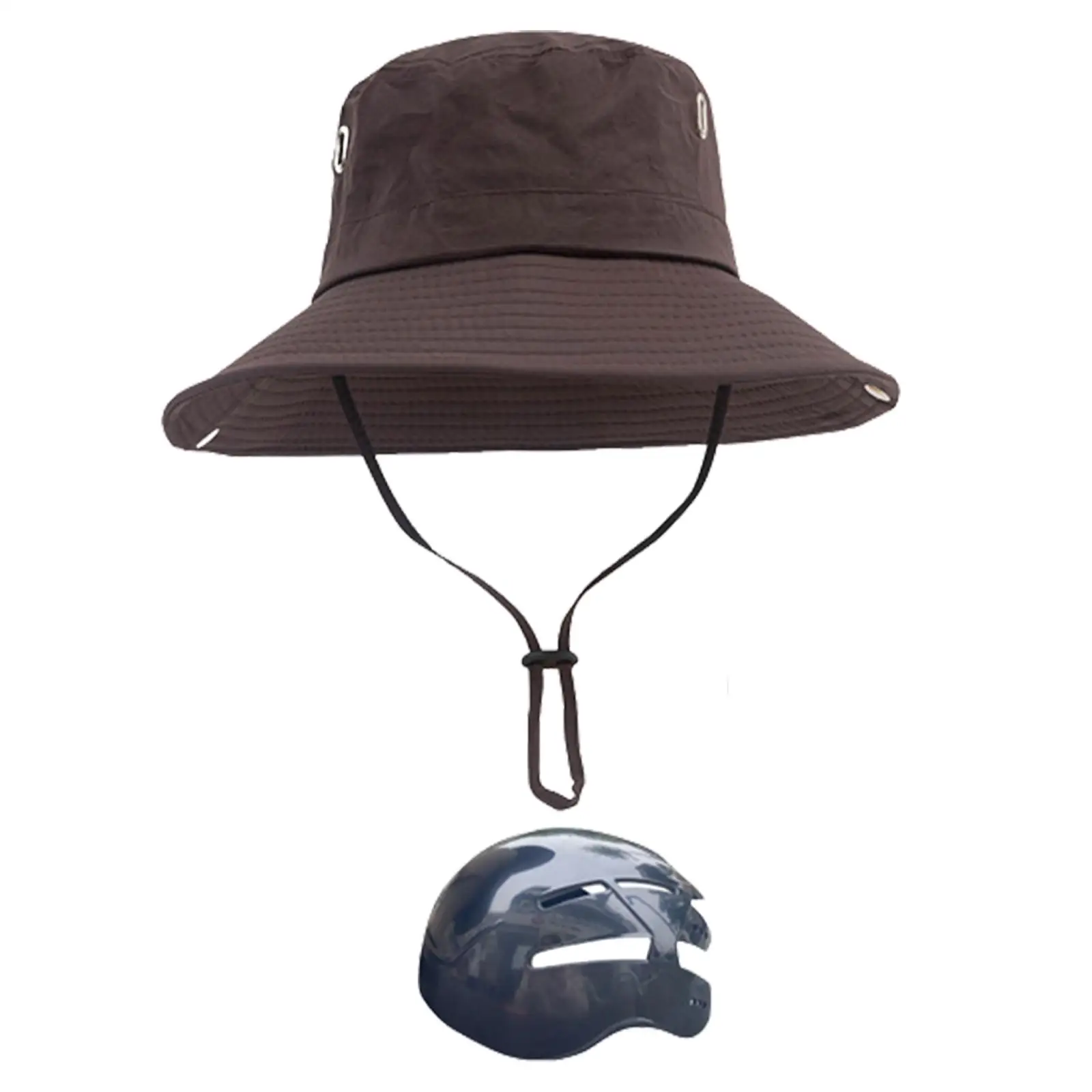 

Bucket Hat with Strings Headwear Foldable Wide Brim Helmet Sun Protection Summer for Golf Fishing Vacation Travel Getaway